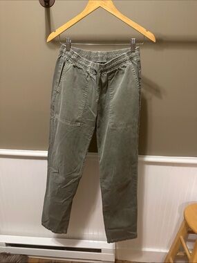 Men's Olive Drawstring Casual Chinos